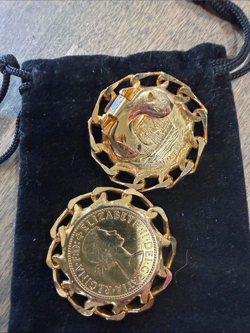 Gold-Tone Coin Clip-On Earrings - Gold